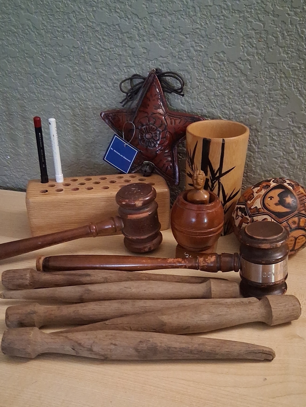 Vintage Wood Items Lot for Crafts